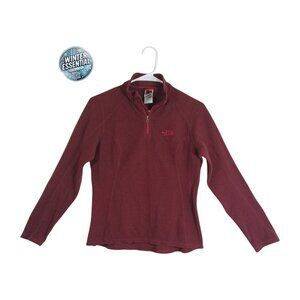 The North Face Women's Fleece Pullover Small Burgundy 1/4 Zip Jacket